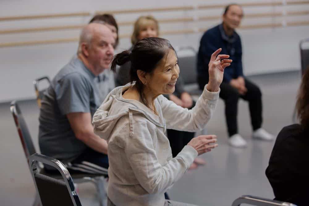 Dance for PD students in the classroom.