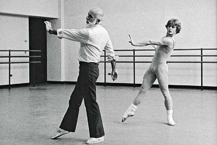 Other Dances - Jerome Robbins rehearsing Mikhail Baryshnikov - photo by Martha Swope